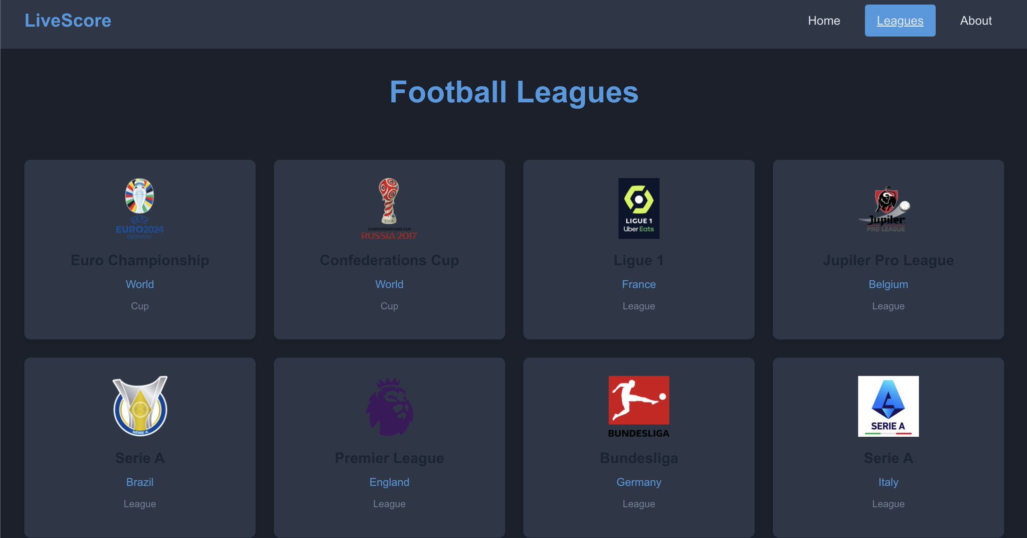 Live Score — Reactive Spring Boot screenshot 1