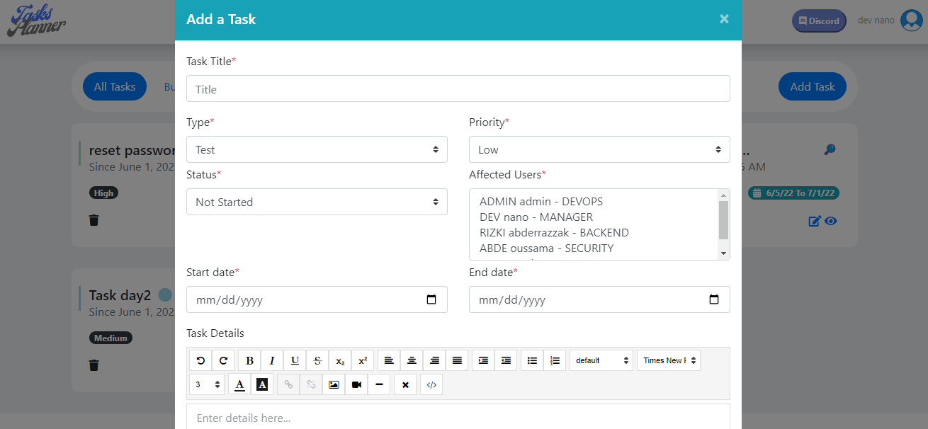 Tasks Planner App screenshot 2